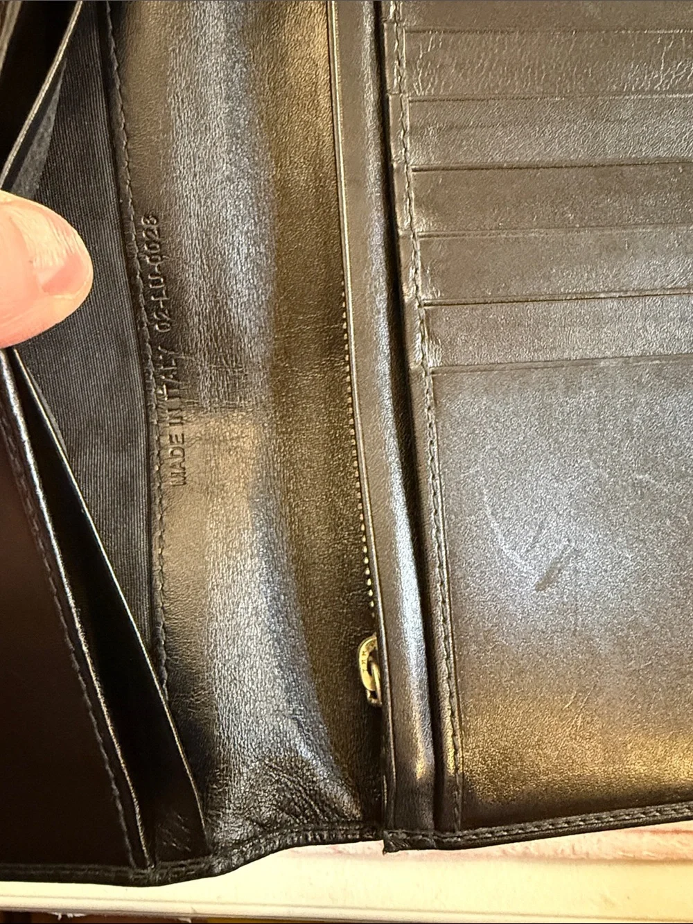 Dior Black Embossed Long Leather Wallet
